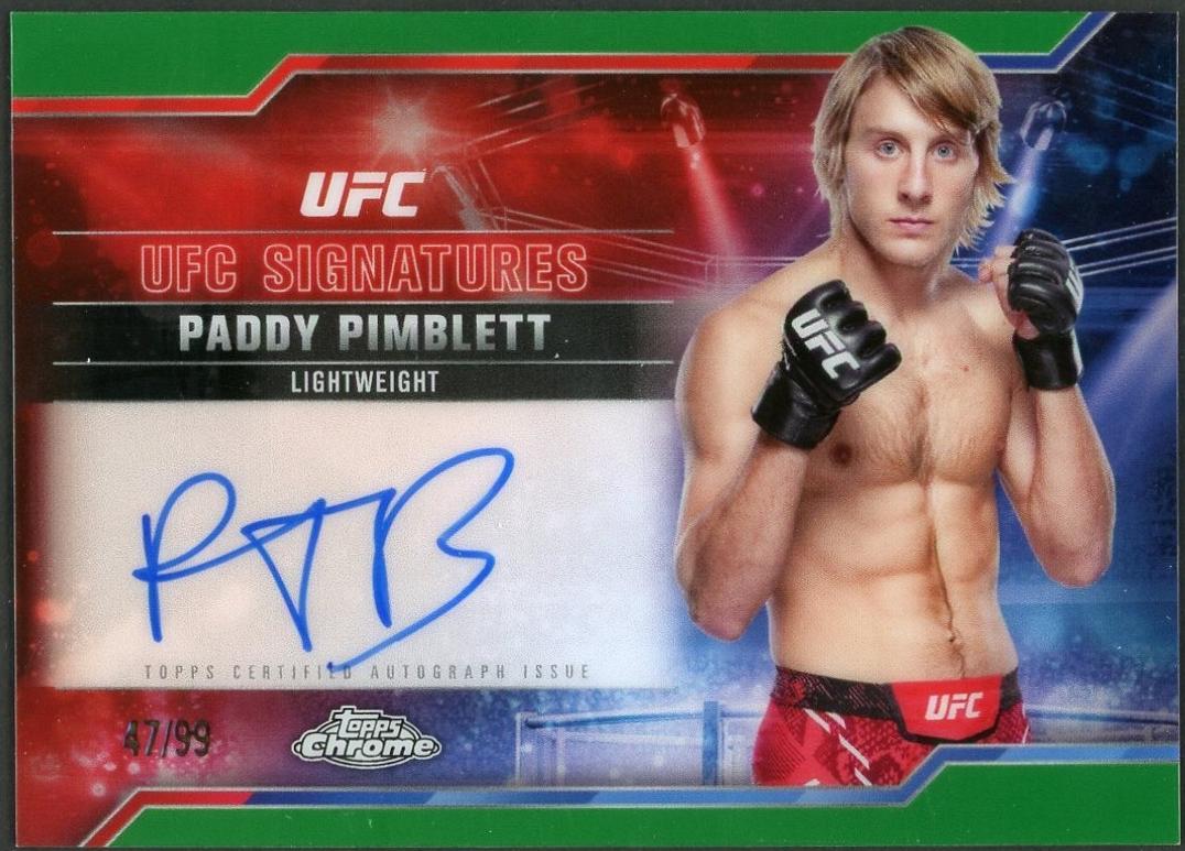 Paddy Pimblett 2025 Topps Chrome UFC UFC Signatures #SIG-PP Green Refractor