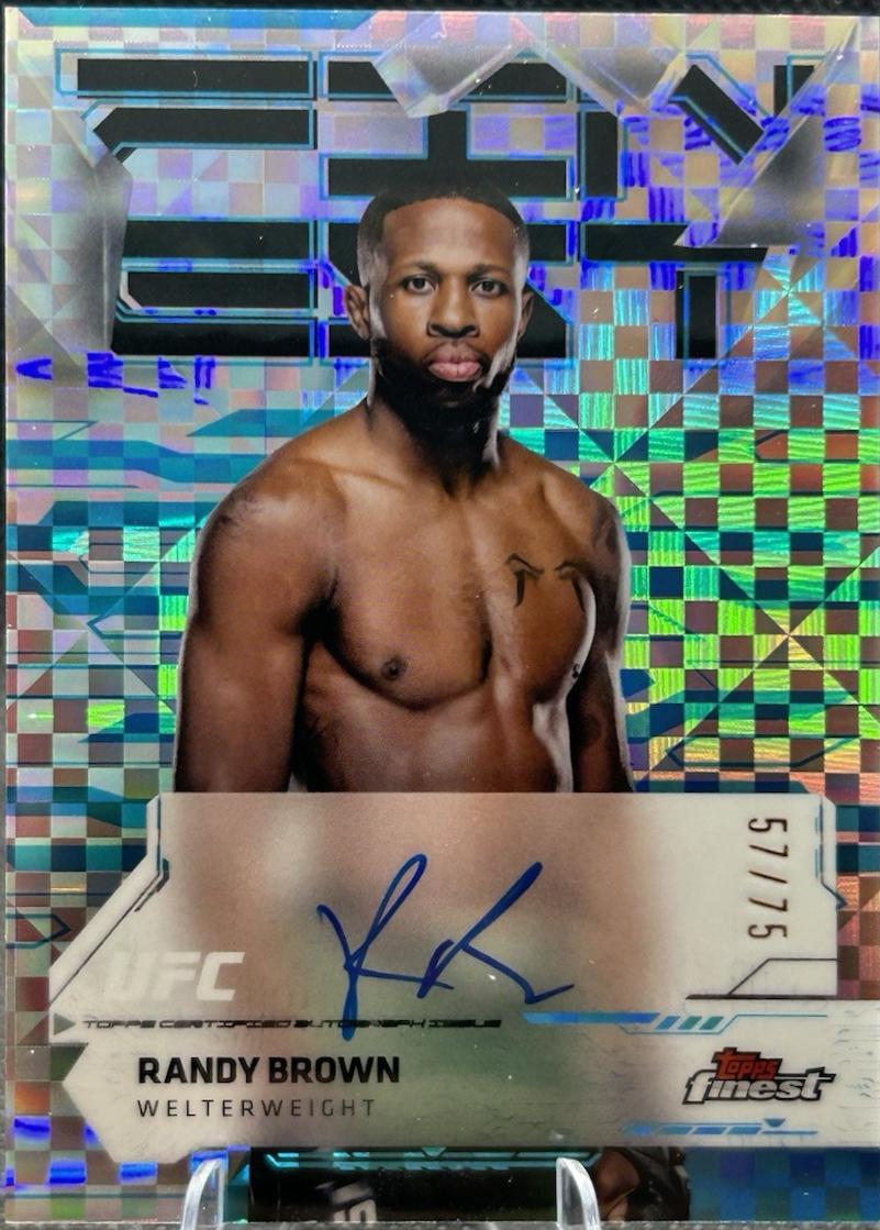 Randy Brown 2025 Topps Finest UFC Finest Autographs #FA-RB Blue Checkerboard Refractor