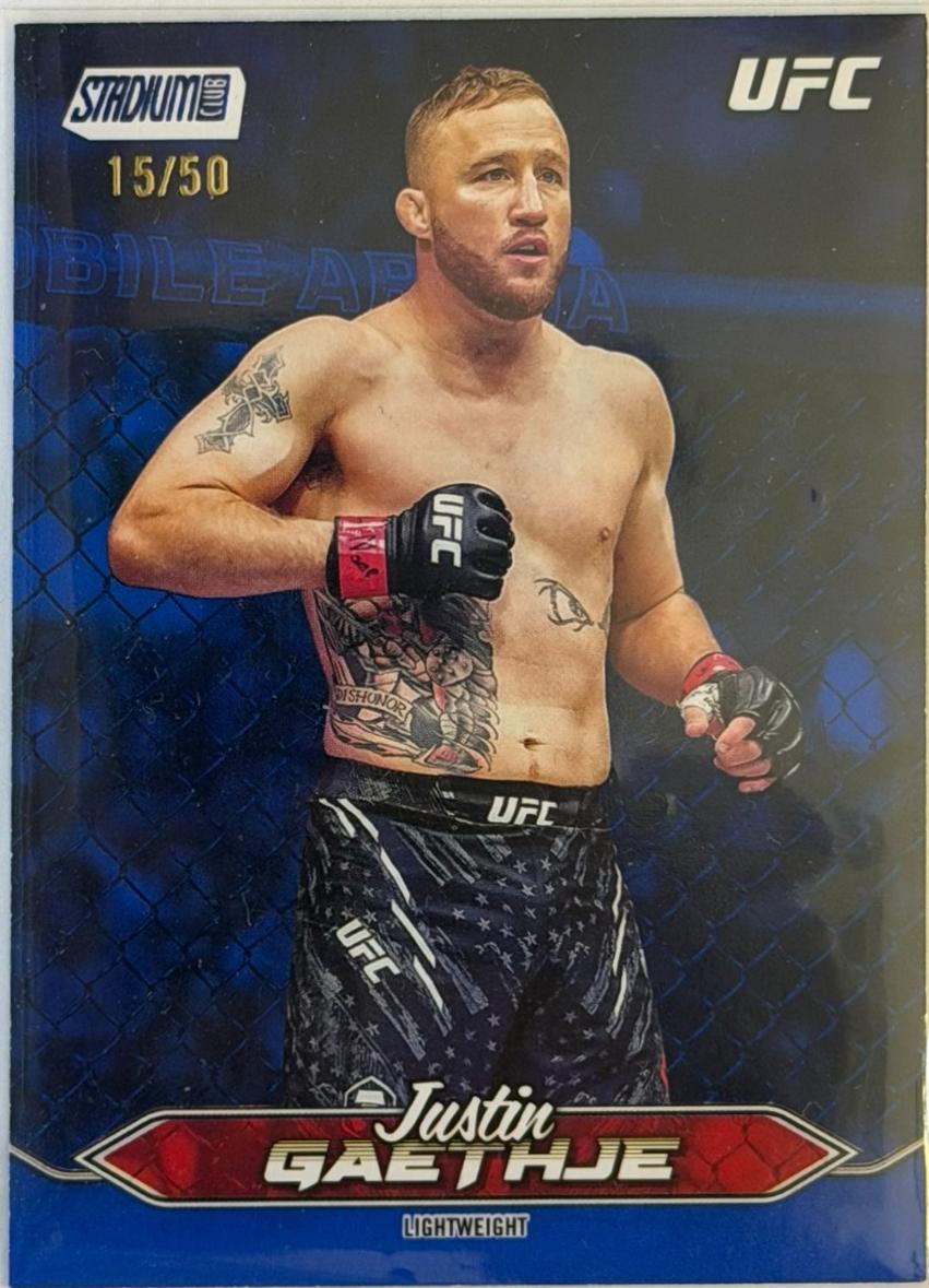 Justin Gaethje 2025 Topps Stadium Club UFC Base #155 Blue