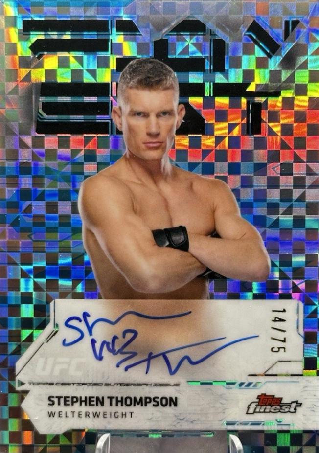 Stephen Thompson 2025 Topps Finest UFC Finest Autographs #FA-ST Blue Checkerboard Refractor