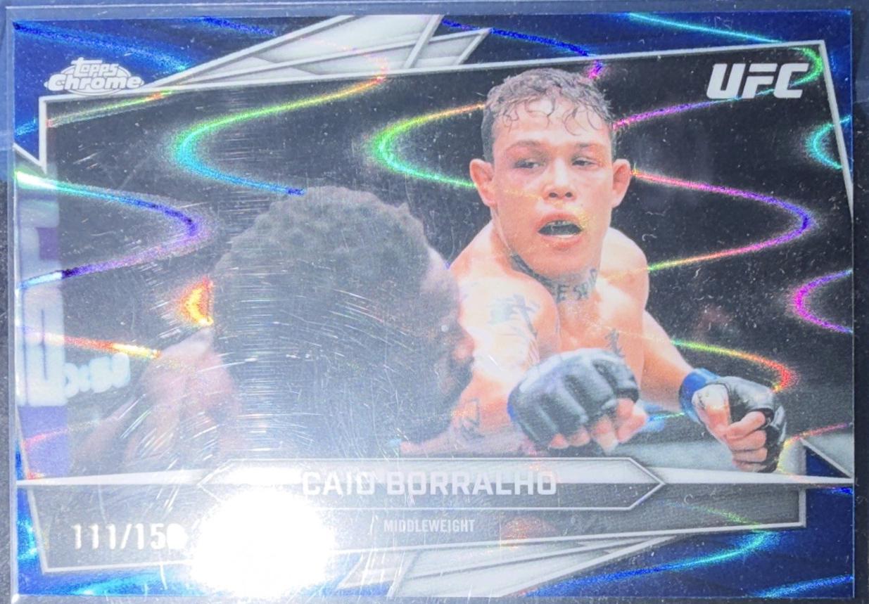 Caio Borralho 2026 Topps Chrome UFC Base #76 Blue Refractor