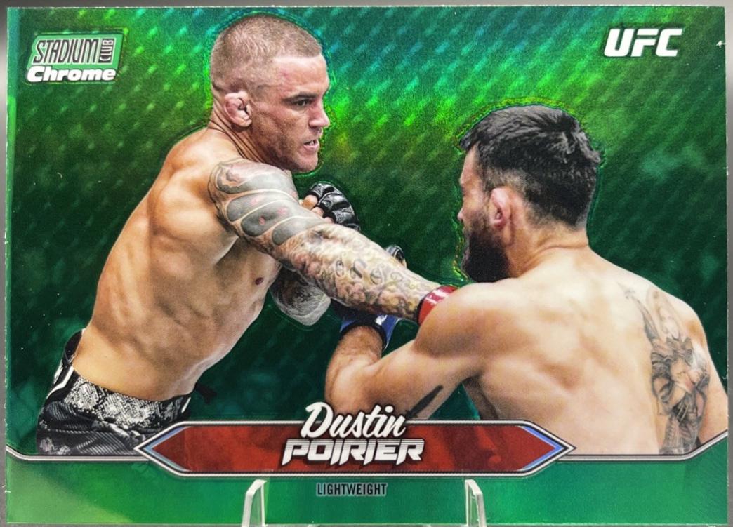 Dustin Poirier 2025 Topps Stadium Club UFC Base Chrome #C-138 Green Refractor