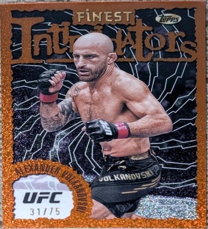 Alexander Volkanovski 2024 Topps Finest UFC Intimidators #INT-4 Tangerine Glitter Refractor