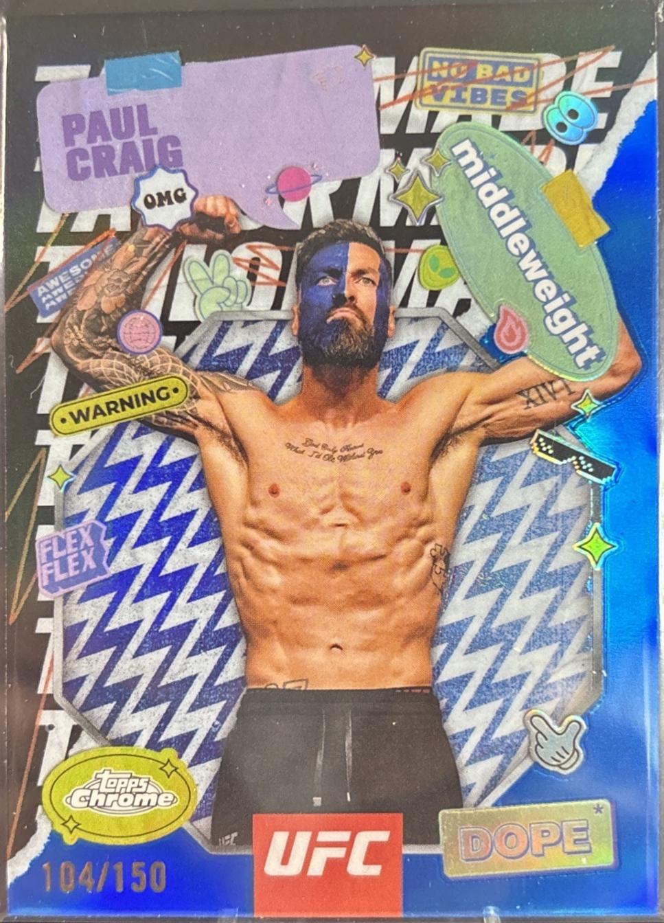 Paul Craig 2025 Topps Chrome UFC Tailor Made #TRM-6 Blue Refractor