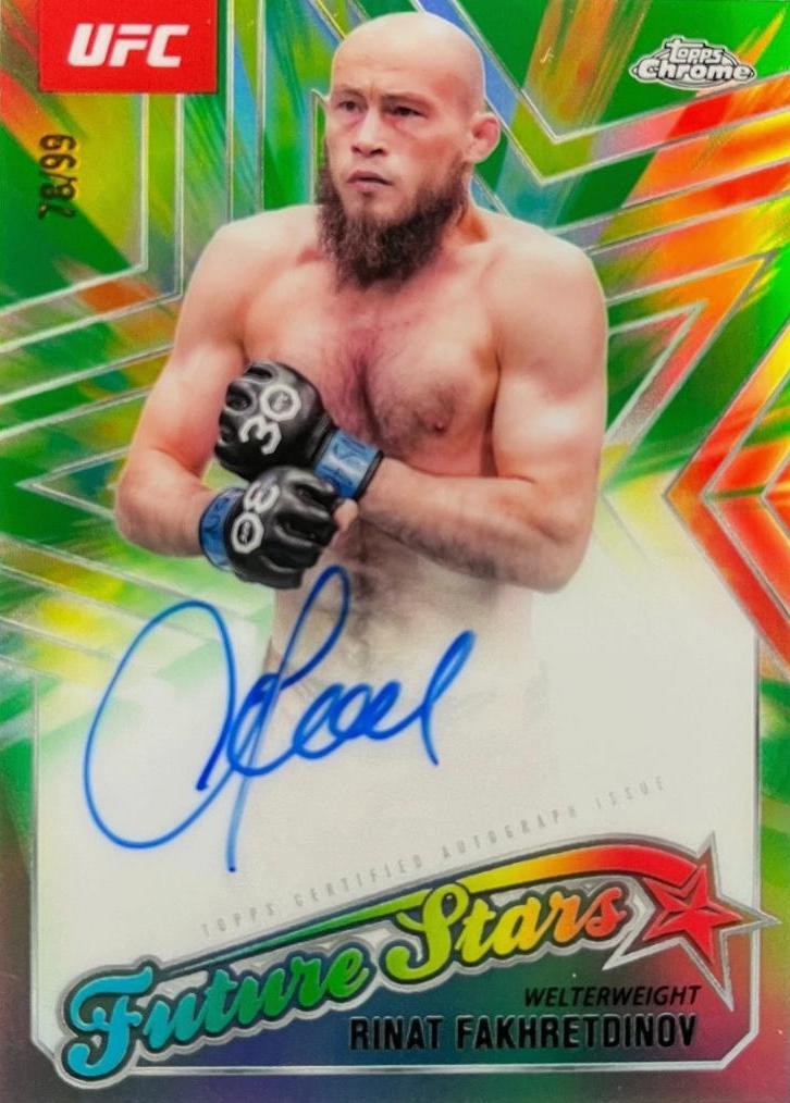 Rinat Fakhretdinov 2025 Topps Chrome UFC Future Stars Autographs #FSA-RF Green Refractor