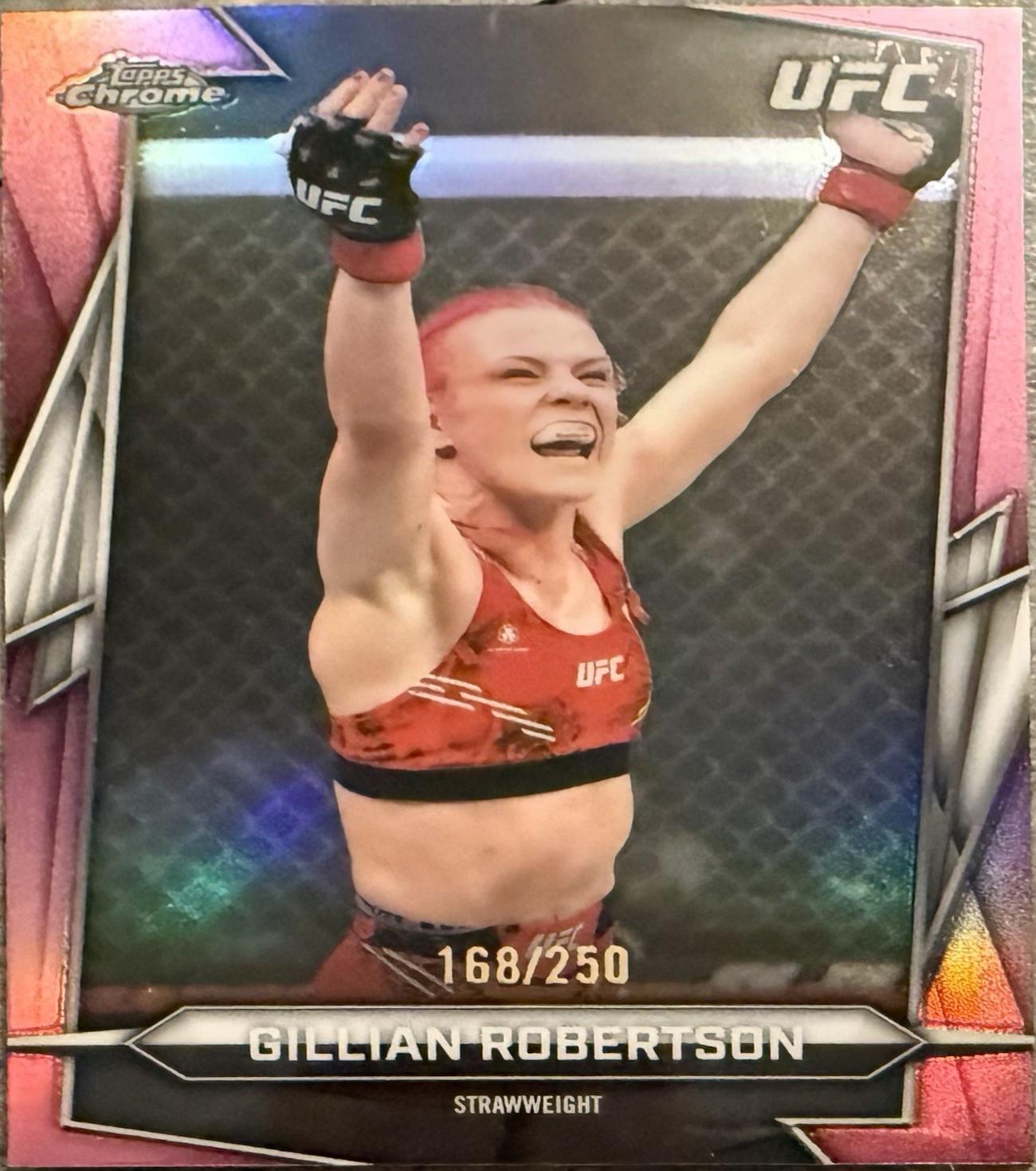 Gillian Robertson 2026 Topps Chrome UFC Base #136 Pink Refractor