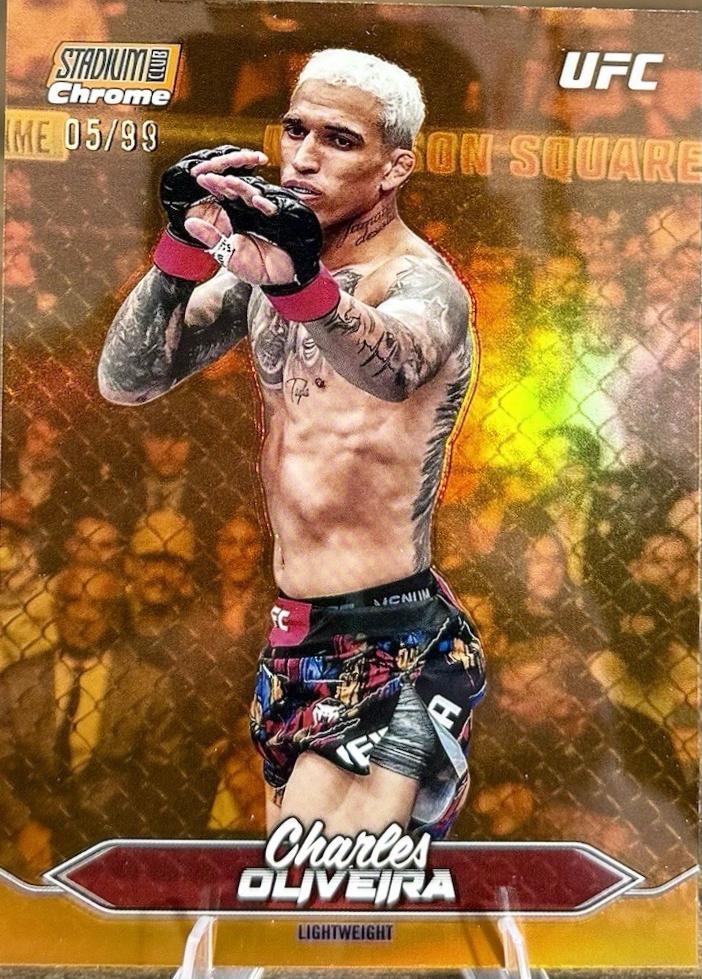 Charles Oliveira 2025 Topps Stadium Club UFC Base Chrome #C-36 Orange Refractor