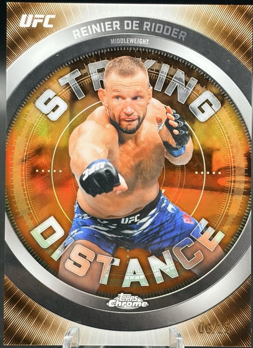 Reinier de Ridder 2026 Topps Chrome UFC Striking Distance #SD-12 Orange Refractor