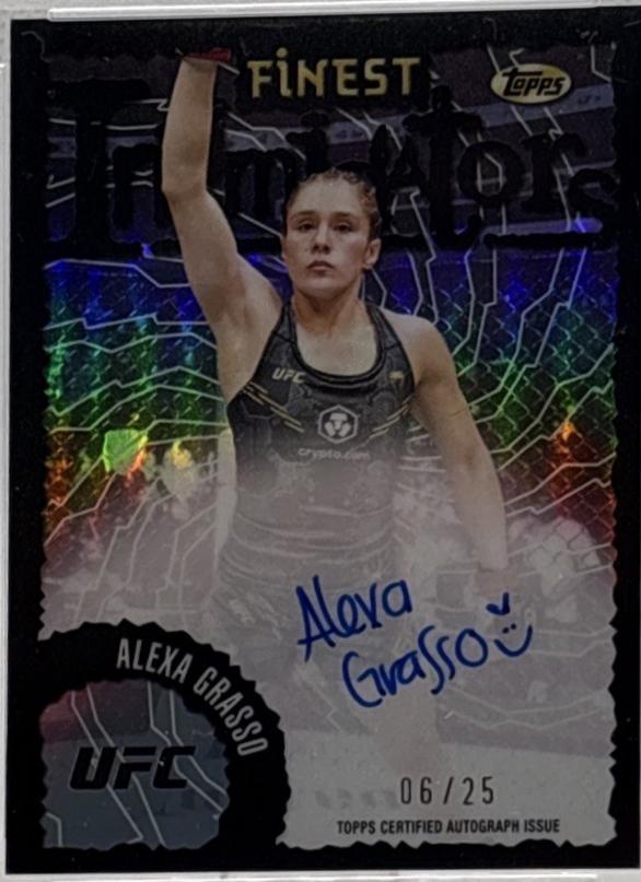 Alexa Grasso 2024 Topps Finest UFC Intimidators Autographs #IA-AGO Black Refractor