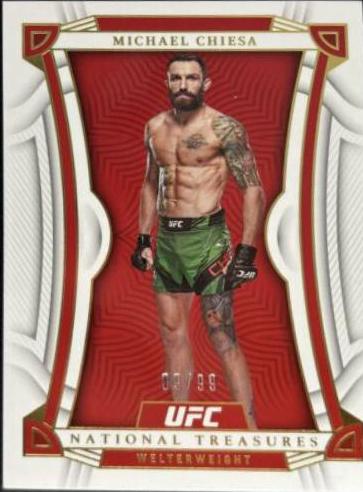 Michael Chiesa 2023 Panini Chronicles UFC Base National Treasures #442 Green