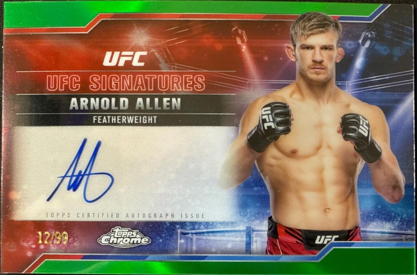 Arnold Allen 2025 Topps Chrome UFC UFC Signatures #SIG-AA Green Refractor