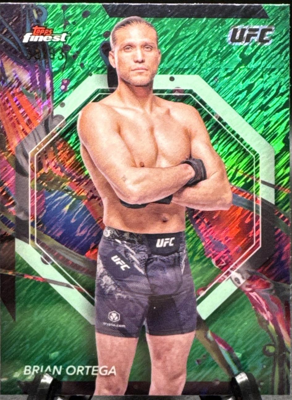 Brian Ortega 2024 Topps Finest UFC Base Common #44 Green Shimmer Refractor
