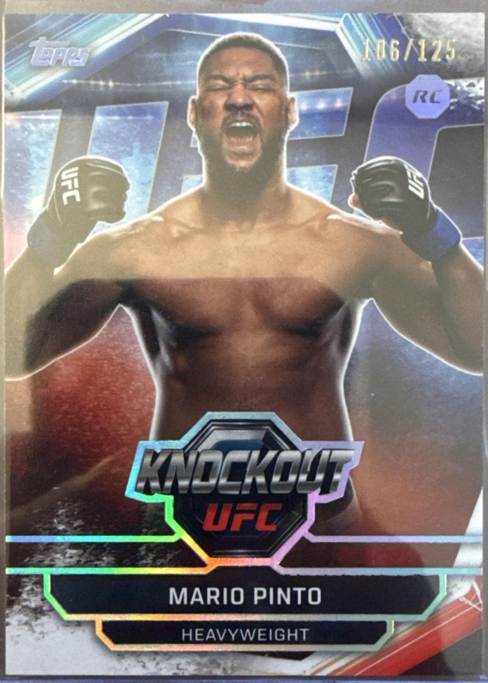 Mario Pinto 2026 Topps Knockout UFC Base #55 Holo Silver