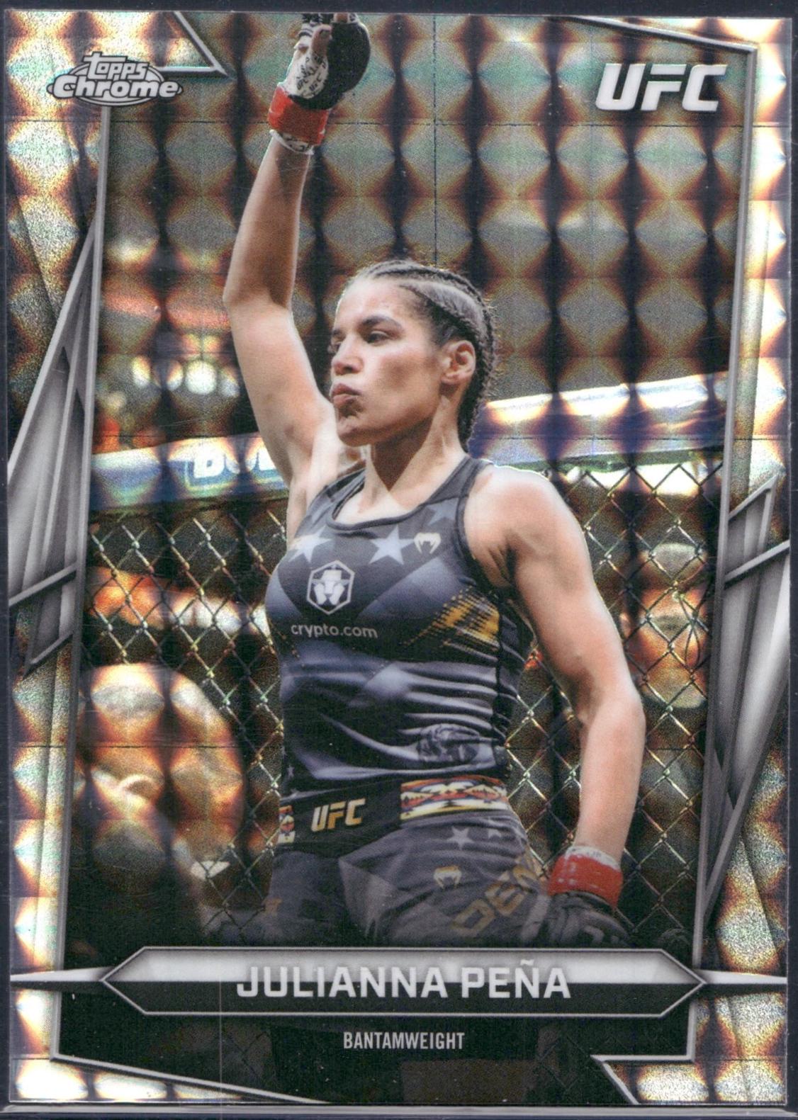 Julianna Peña 2026 Topps Chrome UFC Base #175 Purple Geometric Refractor