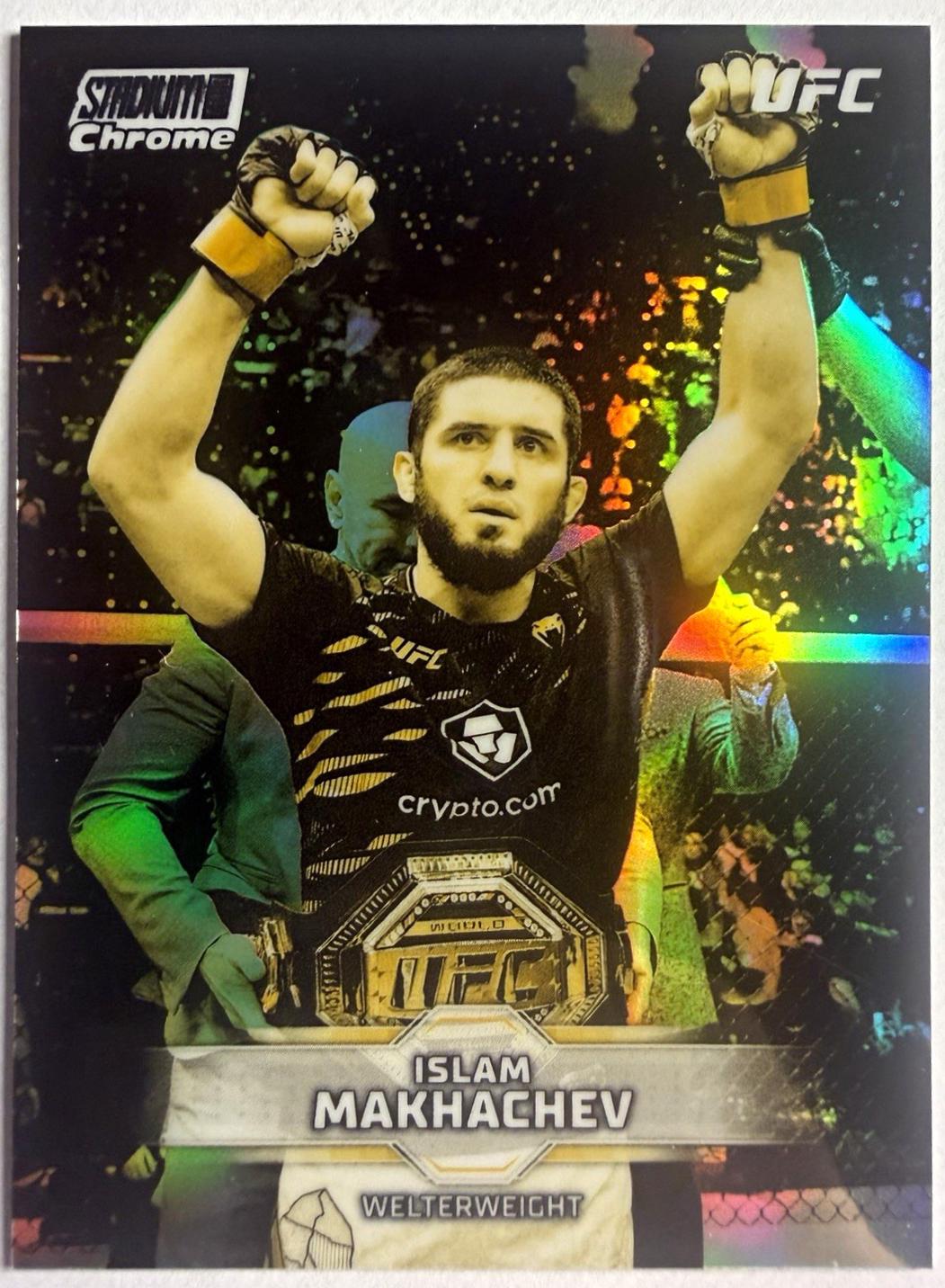 Islam Makhachev 2026 Topps Stadium Club UFC Chrome Base #CB-12 Gold Minted Refractor