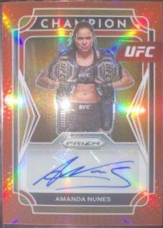 Amanda Nunes 2022 Panini Prizm UFC Champion Signatures #1 Red