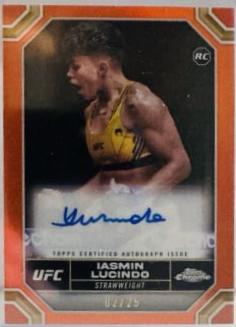 Iasmin Lucindo 2024 Topps Chrome UFC Chrome Rookie Autographs #CRA-ILU Orange Refractor