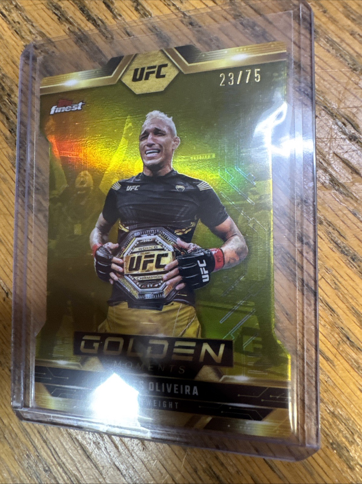 Charles Oliveira 2025 Topps Finest UFC Golden Moments #GM-2 Die-Cut Refractor
