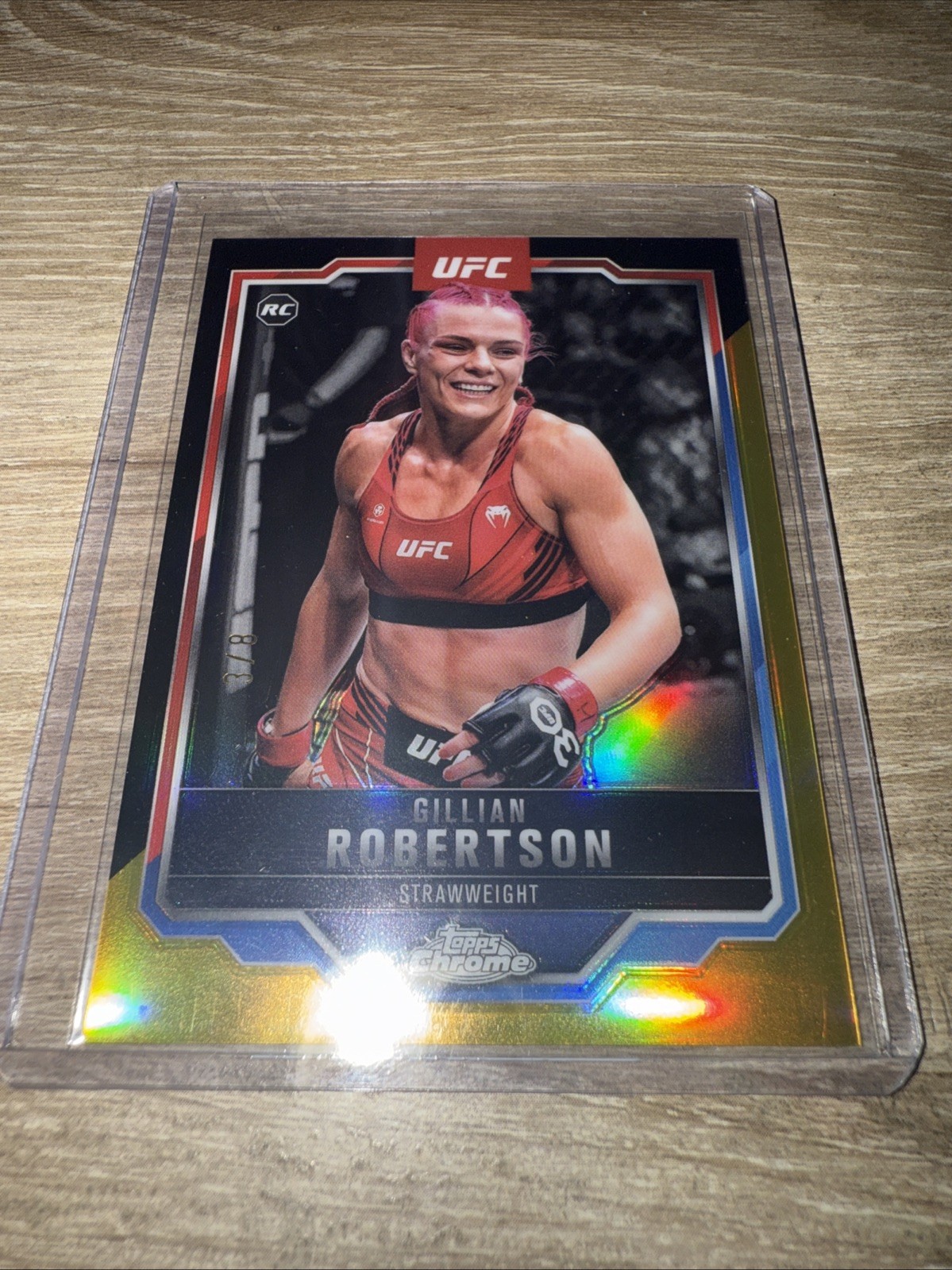 Gillian Robertson 2025 Topps Chrome UFC Base #158 Black & Gold Refractor