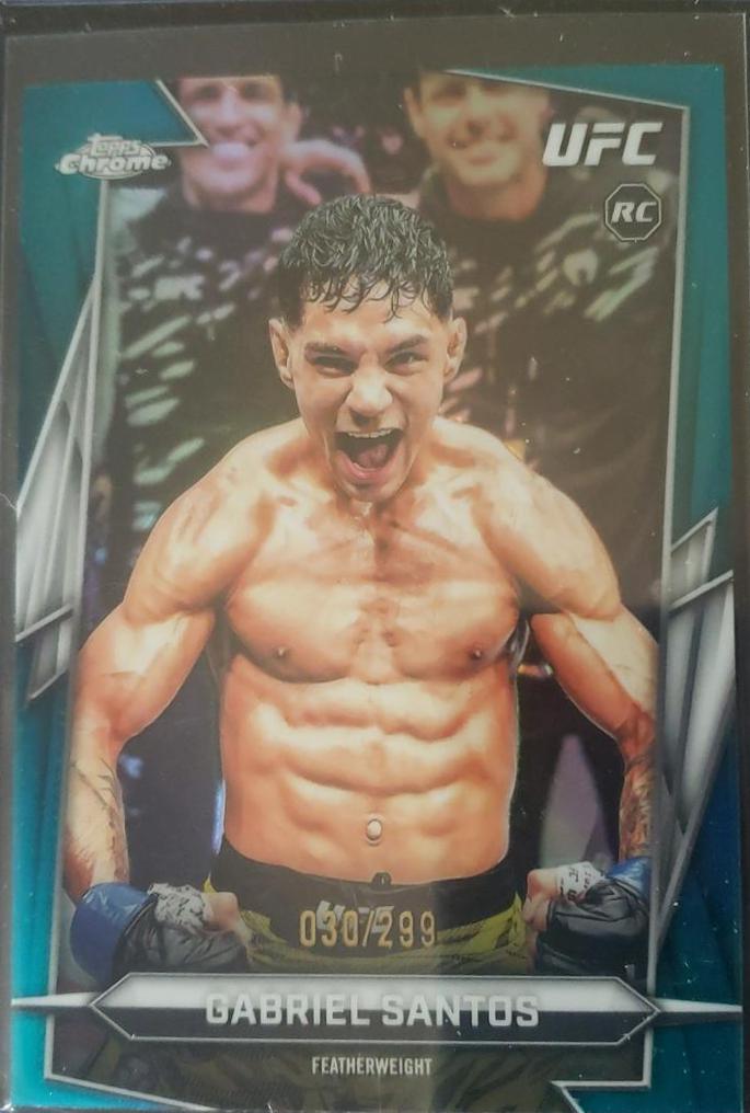 Gabriel Santos 2026 Topps Chrome UFC Base #4 Teal Refractor