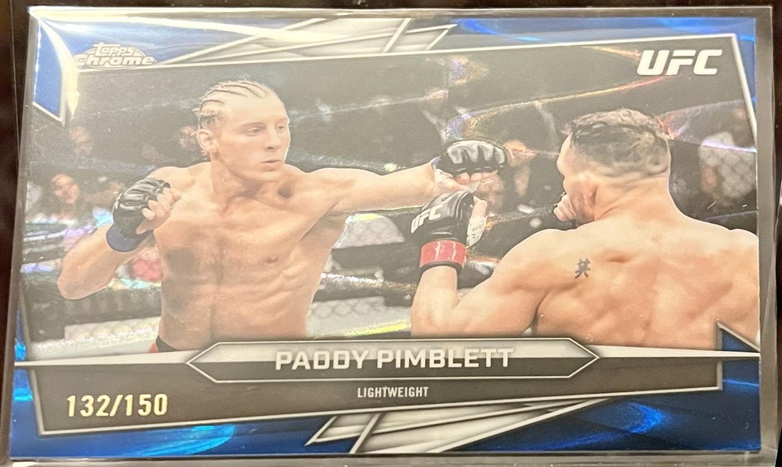 Paddy Pimblett 2026 Topps Chrome UFC Base #23 Blue Refractor