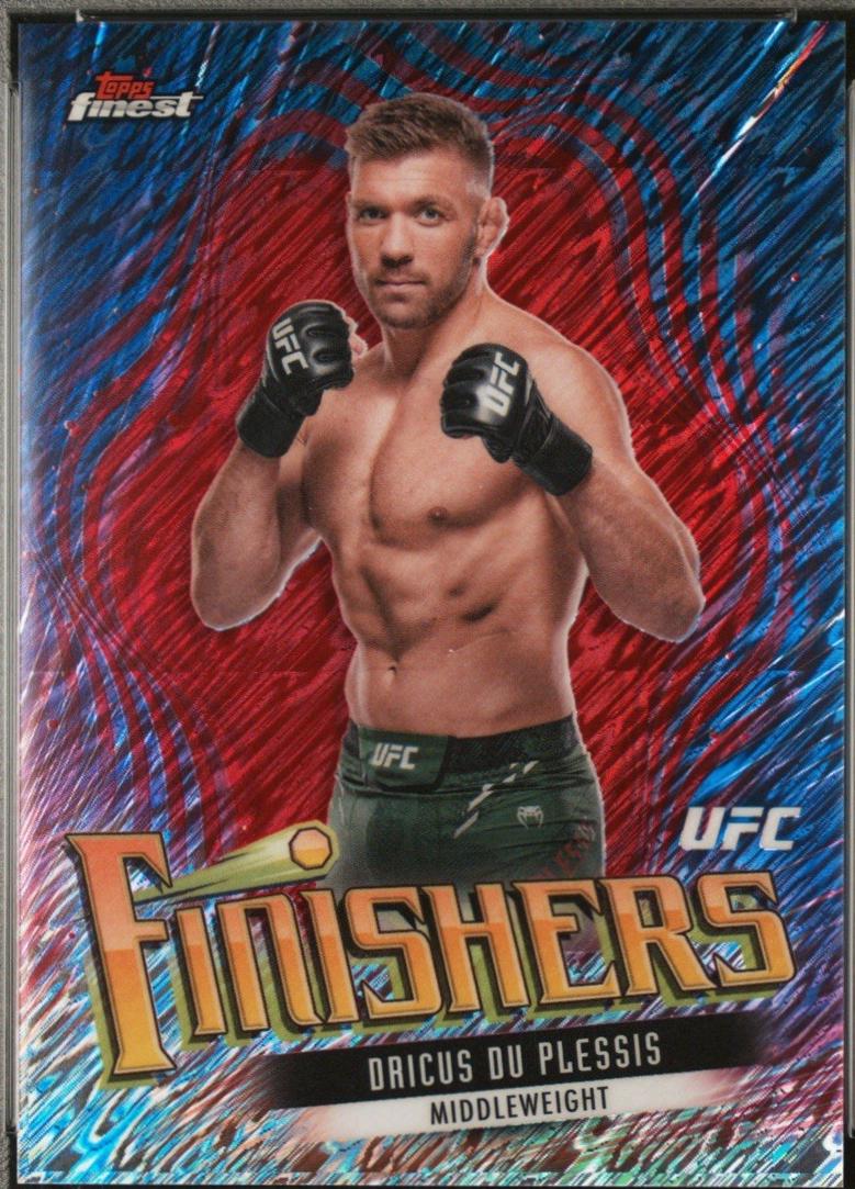 Dricus Du Plessis 2024 Topps Finest UFC Finishers #FIN-11 Red Shimmer Refractor