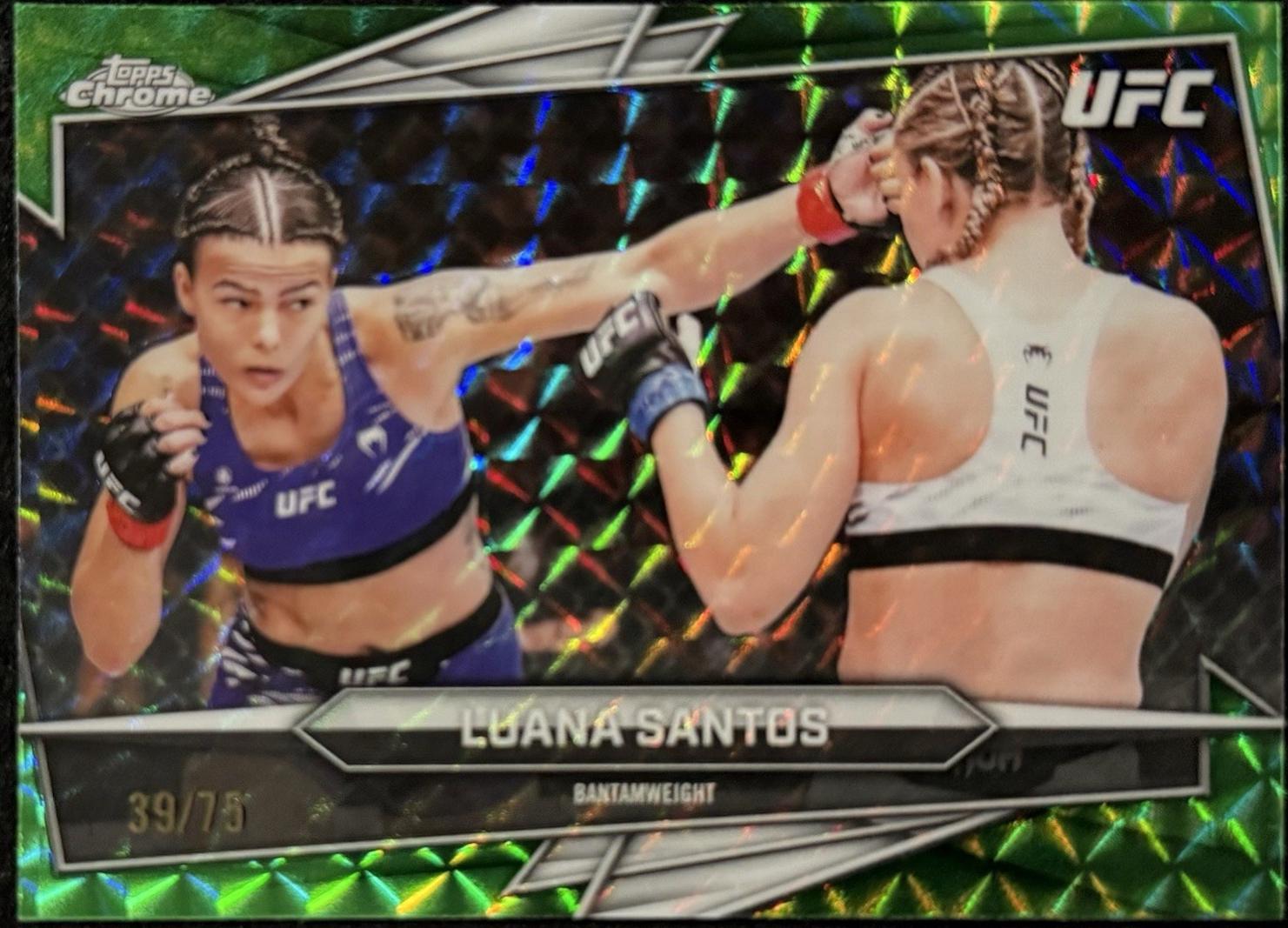 Luana Santos 2026 Topps Chrome UFC Base #167 Gold Geometric Refractor