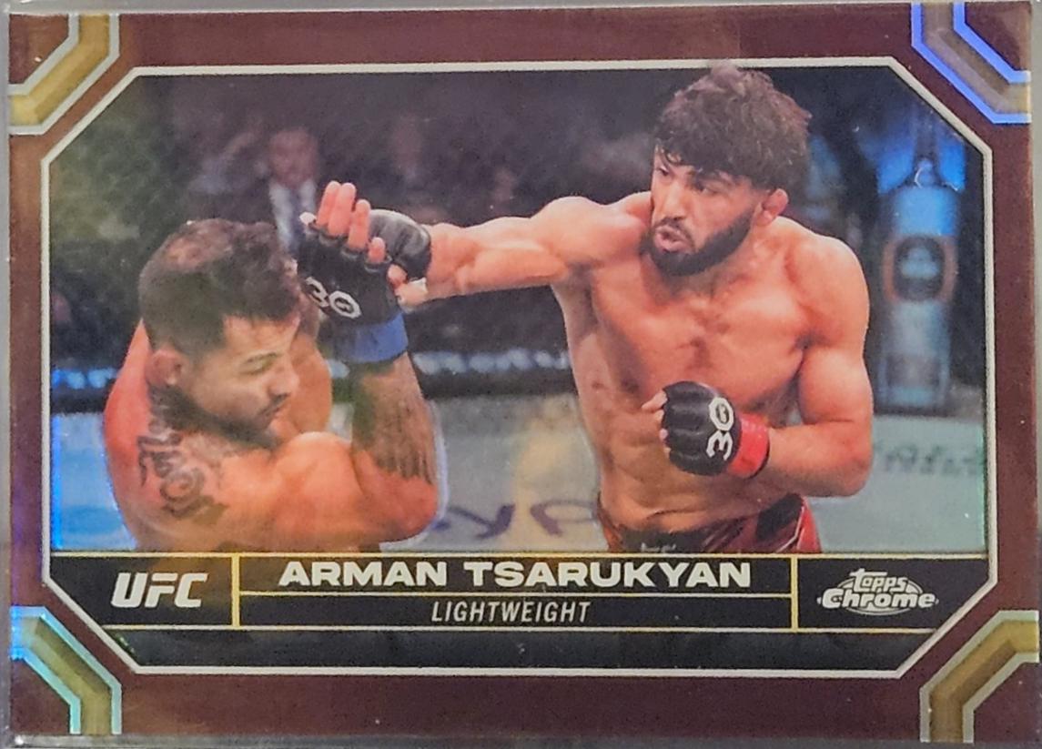 Arman Tsarukyan 2024 Topps Chrome UFC Base #20 Magenta Refractor