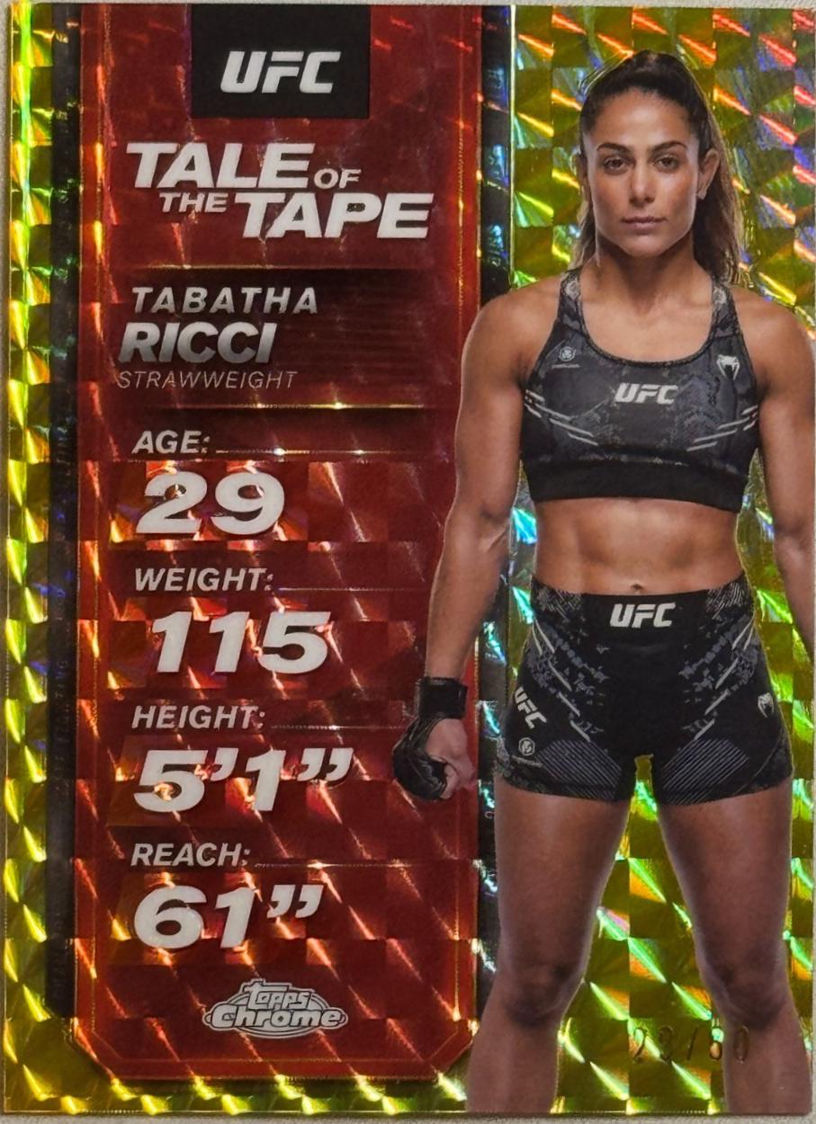 Tabatha Ricci 2025 Topps Chrome UFC Tale of the Tape #TTT-29 Geometric Gold Refractor