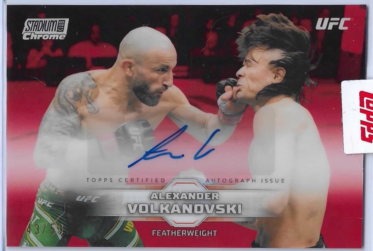Alexander Volkanovski 2026 Topps Stadium Club UFC Chrome Autographs #CAV-AVI Red Refractor