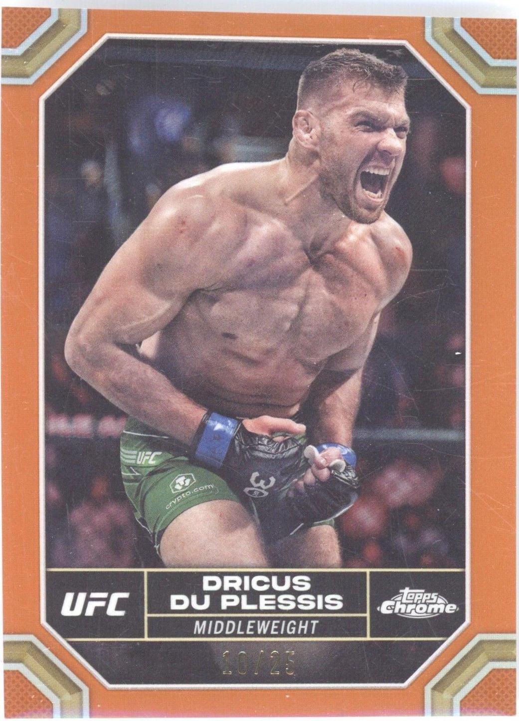 Dricus Du Plessis 2024 Topps Chrome UFC Base #62 Orange Refractor
