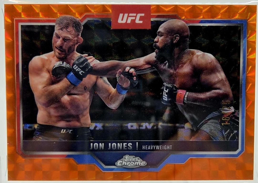Jon Jones 2025 Topps Chrome UFC Base #83 Orange Geometric Refractor
