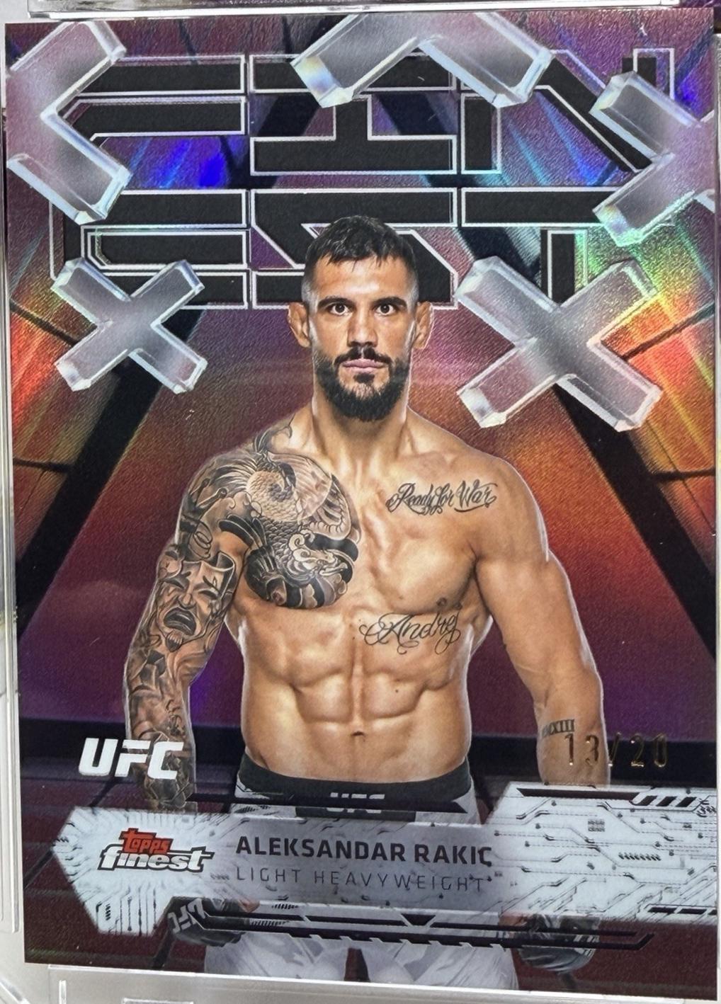 Aleksandar Rakic 2025 Topps Finest UFC Base Common #62 Red Black Vapor Refractor