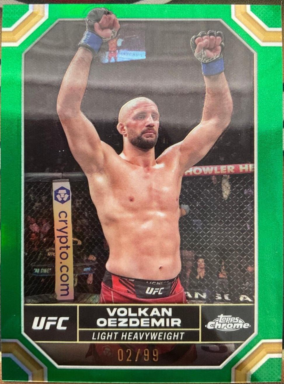 Volkan Oezdemir 2024 Topps Chrome UFC Base #195 Green Refractor