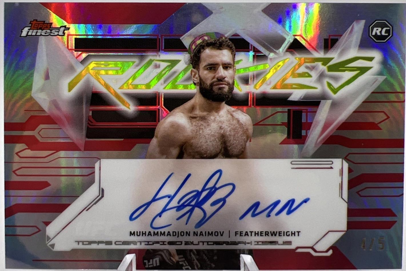 Muhammadjon Naimov 2025 Topps Finest UFC Finest Rookie Autographs #FRA-MN Red Refractor