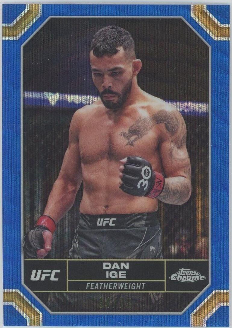 Dan Ige 2024 Topps Chrome UFC Base #55 Blue Wave Refractor