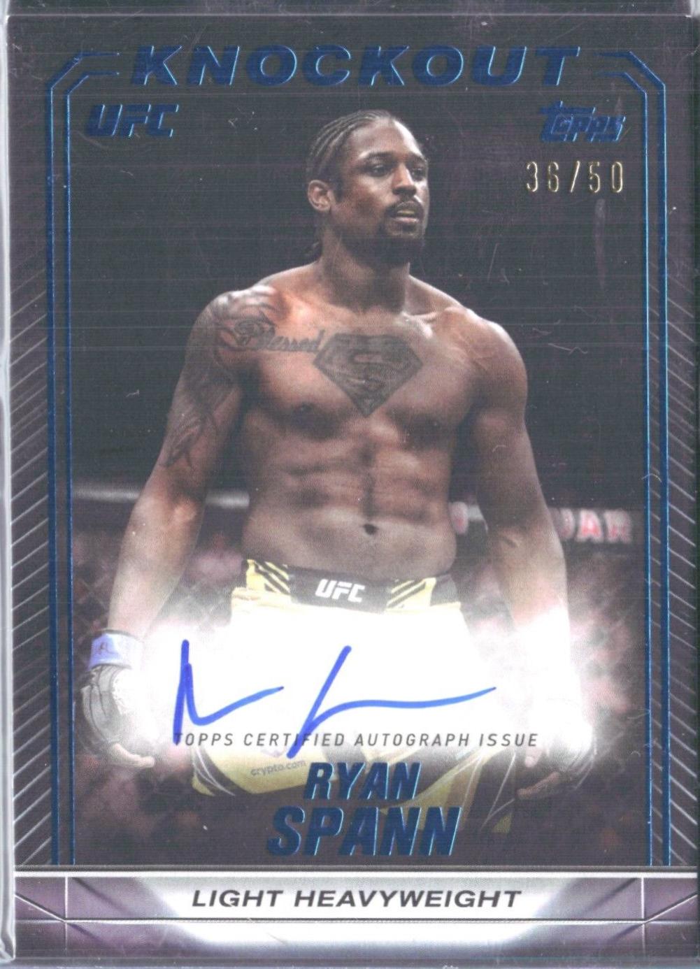 Ryan Spann 2024 Topps Knockout UFC Knockout Autographs #KNA-RSN Blue