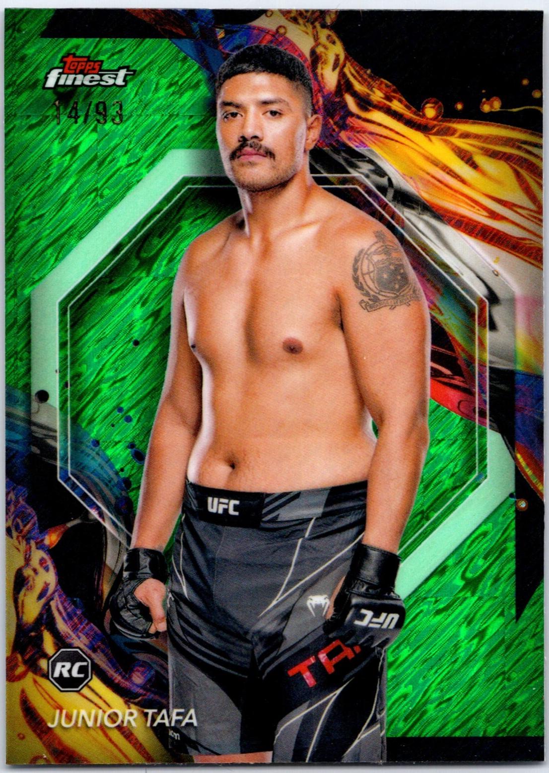 Junior Tafa 2024 Topps Finest UFC Base Uncommon #159 Green Shimmer Refractor