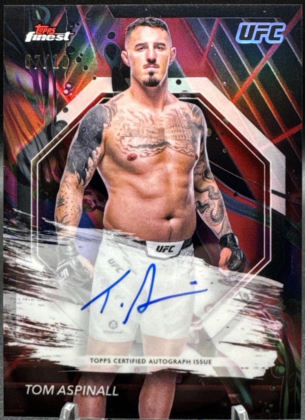Tom Aspinall 2024 Topps Finest UFC Finest Autographs #FA-TMA Red Black Vapor Refractor