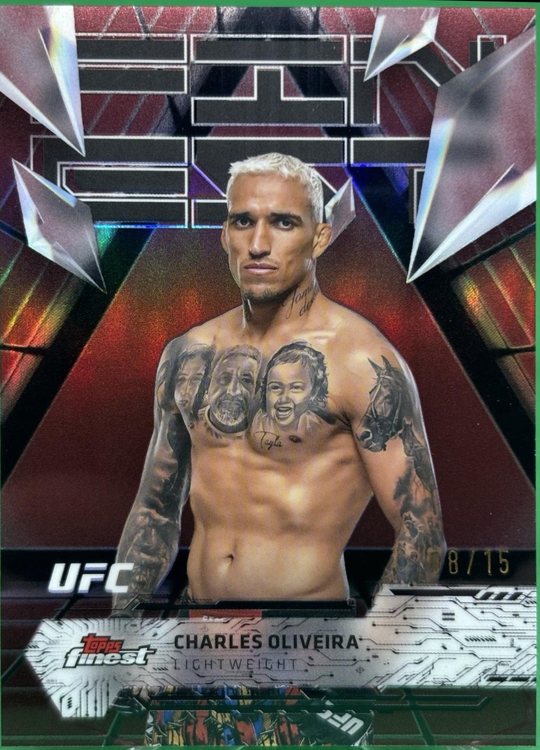 Charles Oliveira 2025 Topps Finest UFC Base Uncommon #189 Black Refractor