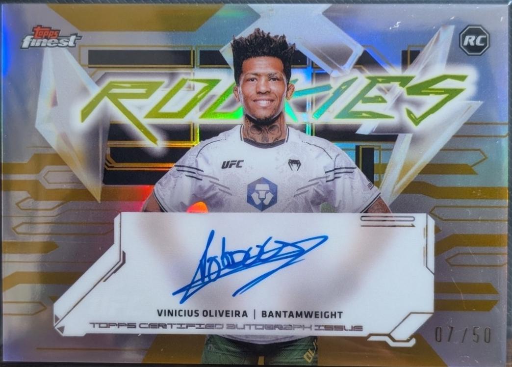 Vinicius Oliveira 2025 Topps Finest UFC Finest Rookie Autographs #FRA-VO Gold Refractor
