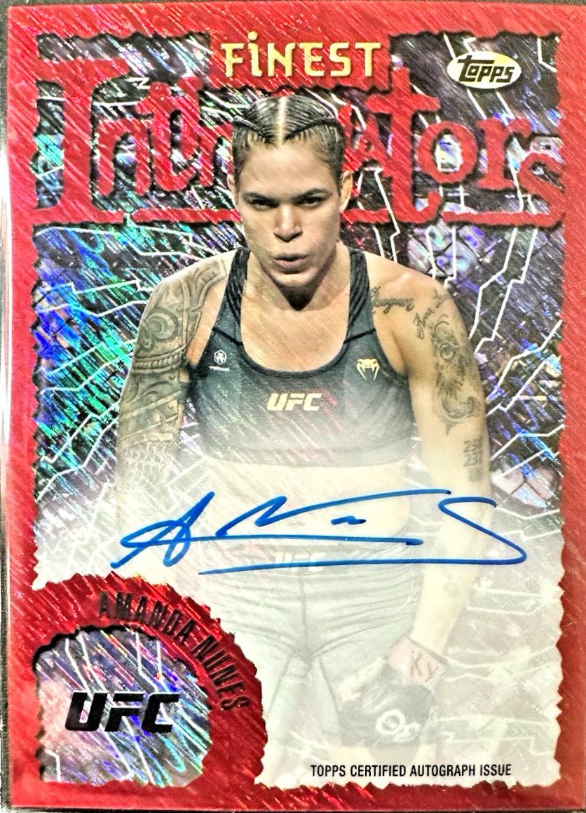 Amanda Nunes 2024 Topps Finest UFC Intimidators Autographs #IA-ANU Red Shimmer Refractor