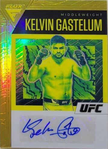 Kelvin Gastelum 2021 Panini Chronicles UFC Flux Auto #30 Gold