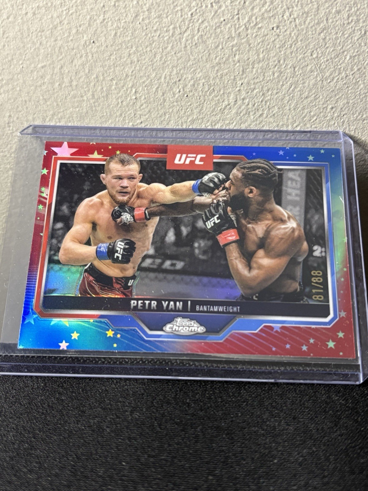 Petr Yan 2025 Topps Chrome UFC Base #116 Red White Blue Refractor