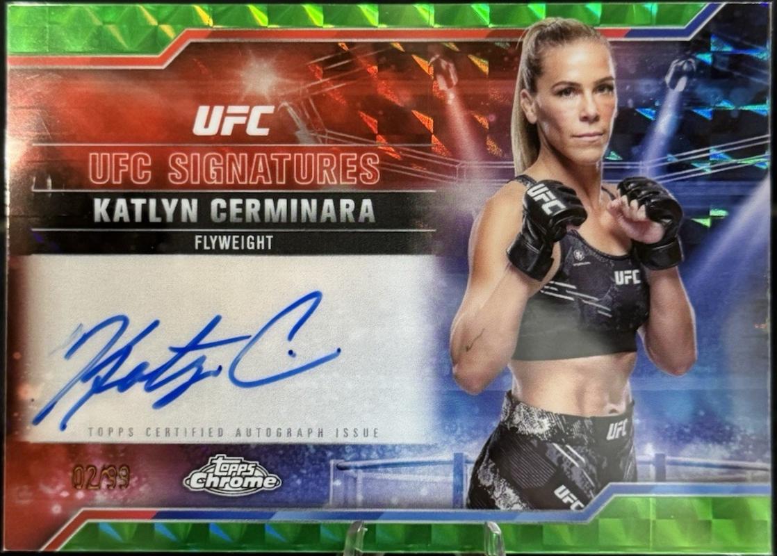 Katlyn Cerminara 2025 Topps Chrome UFC UFC Signatures #SIG-KC Geometric Green Refractor