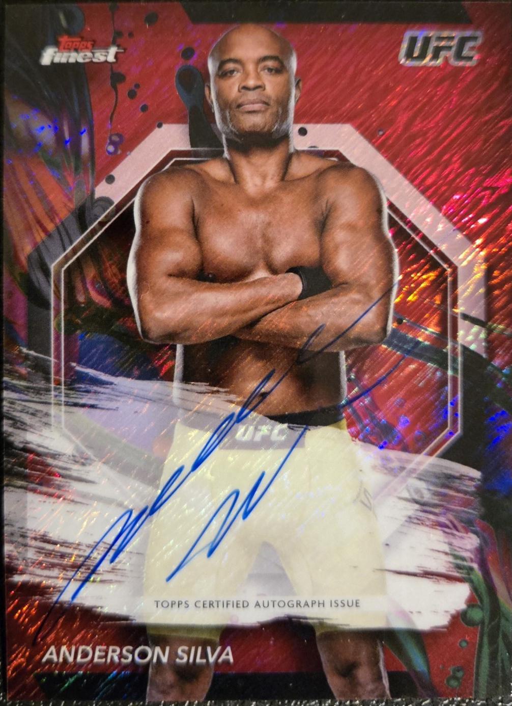 Anderson Silva 2024 Topps Finest UFC Finest Autographs #FA-ASI Red Shimmer Refractor