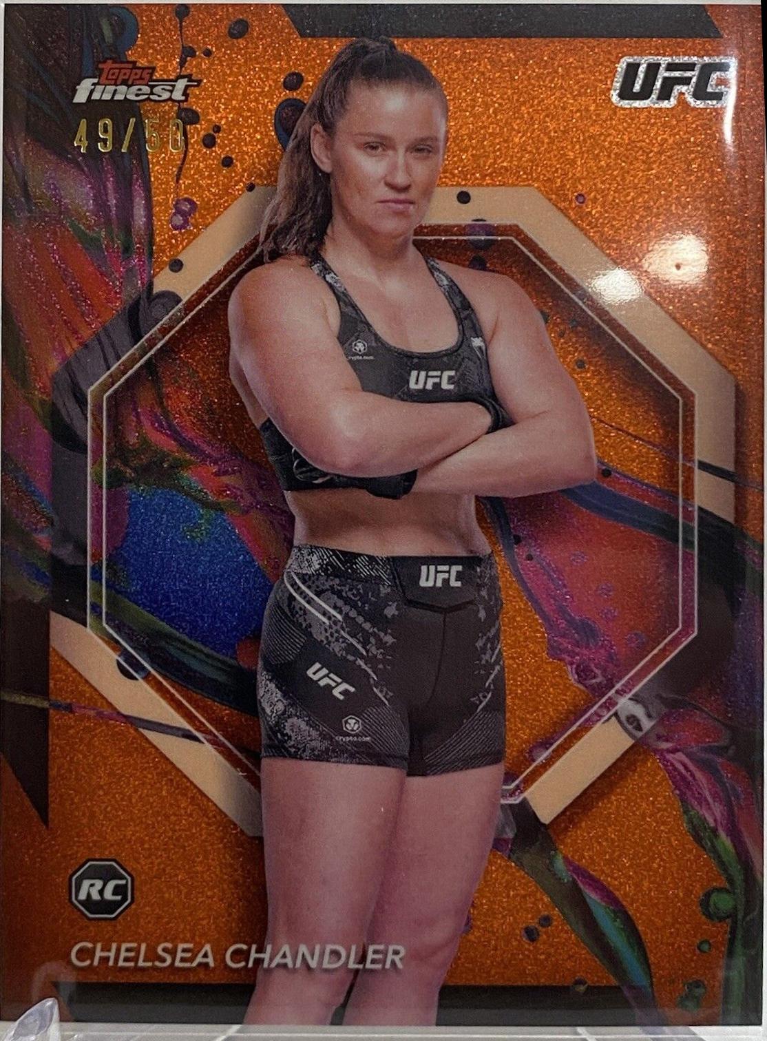 Chelsea Chandler 2024 Topps Finest UFC Base Common #32 Tangerine Glitter Refractor