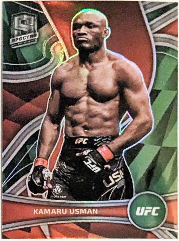 Kamaru Usman 2022 Panini Chronicles UFC Base Spectra #390 Green