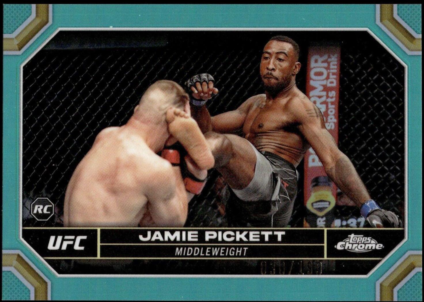 Jamie Pickett 2024 Topps Chrome UFC Base #34 Aqua Refractor