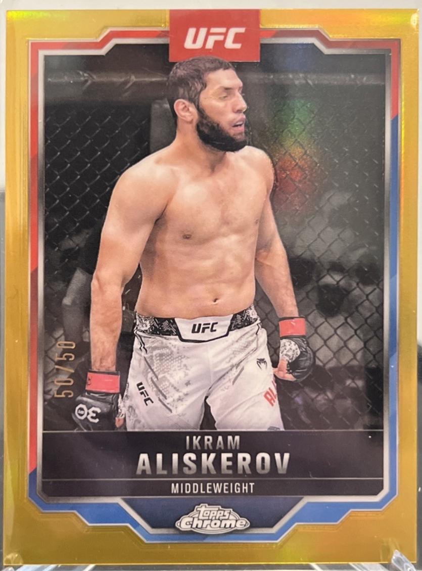 Ikram Aliskerov 2025 Topps Chrome Sapphire UFC Base Sapphire #86 Orange Sapphire